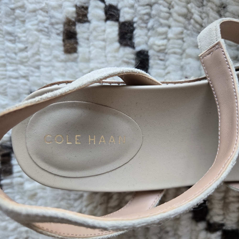 Cole Haan Cream Wedge Sandals - Picture 4 of 5